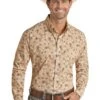 'Rock & Roll Denim' Men's Paisley Vintage Button Down - Tan / Brown -Outdoor Clothing Store RRMSODR0QA 1024x1024@2x