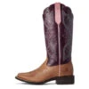 'Ariat' Women's 13" Jackpot Western Square Toe - Tan / Purple -Outdoor Clothing Store S20 WMS WEST Couto 10031429 side 1024x1024@2x