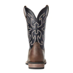 'Ariat' Men's 11" Everlite Vapor Western Square Toe - Ranch Brown / Black Deertan -Outdoor Clothing Store S21 MNS WEST 10035963 heel 1024x1024@2x