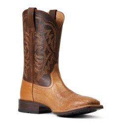 'Ariat' Men's 11" Night Life Ultra Western Square Toe - Ranger Smooth Quill Ostrich / Beam Brown -Outdoor Clothing Store S22 MNS WEST 10040345 medial 1024x1024@2x