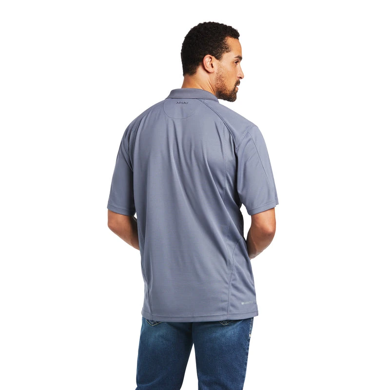 'Ariat' Men's AC Polo - Folkstone Grey 'Ariat' Men's AC Polo - Folkstone Grey -Outdoor Clothing Store