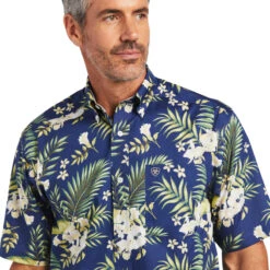 'Ariat' Men's Wrinkle-Free Ephraim Classic Fit Shirt - Nocturnal Blue -Outdoor Clothing Store S22 MNS WEST 10040725 detail01 1024x1024@2x