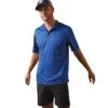 'Ariat' Men's Tek Polo - Monaco Blue -Outdoor Clothing Store S23 MNS WEST 10043501 front 1024x1024@2x