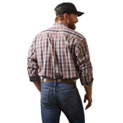 'Ariat' Men's Wrinkle Free Owen Button Down - Nutmeg -Outdoor Clothing Store S23 MNS WEST 10043646 back 1024x1024@2x