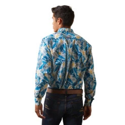 'Ariat' Men's Team Spencer Casual Button Down - Lyons Blue -Outdoor Clothing Store S23 MNS WEST 10043695 back 1024x1024@2x