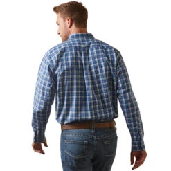 'Ariat' Men's Pro Series Team Samson Classic Fit Button Down - Blue -Outdoor Clothing Store S23 MNS WEST 10043794 back 1024x1024@2x