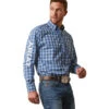 'Ariat' Men's Pro Series Team Samson Classic Fit Button Down - Blue -Outdoor Clothing Store S23 MNS WEST 10043794 front 1024x1024@2x