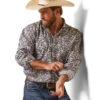 'Ariat' Men's Wrinkle Free Ashton Button Down - Indigo -Outdoor Clothing Store S23 MNS WEST 10043805 front 1024x1024@2x
