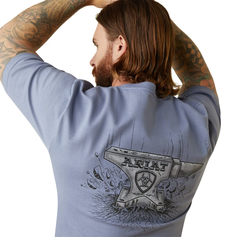 'Ariat' Men's Rebar CottonStrong Anvil Force T Shirt - Stonewash 'Ariat' Men's Rebar CottonStrong Anvil Force T Shirt - Stonewash -Outdoor Clothing Store