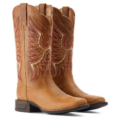 'Ariat' Women's Rockdale Western Square Toe - Almond Buff -Outdoor Clothing Store S23 WMS WEST 10044415 pair 1024x1024@2x