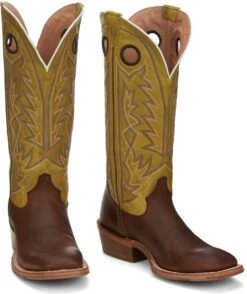 'Tony Lama' Men's 15" Fairview Buckaroo Western Square Toe - Brown / Moss Green -Outdoor Clothing Store TNL 002 SA2001 1024x1024@2x