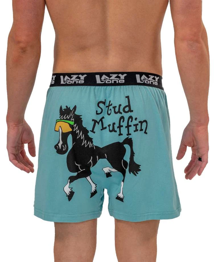 'Lazy One' Men's Stud Muffin Boxer - Blue 'Lazy One' Men's Stud Muffin Boxer - Blue -Outdoor Clothing Store