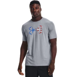 'Under Armour' Men's Freedom Hook T-Shirt - Steel / White
