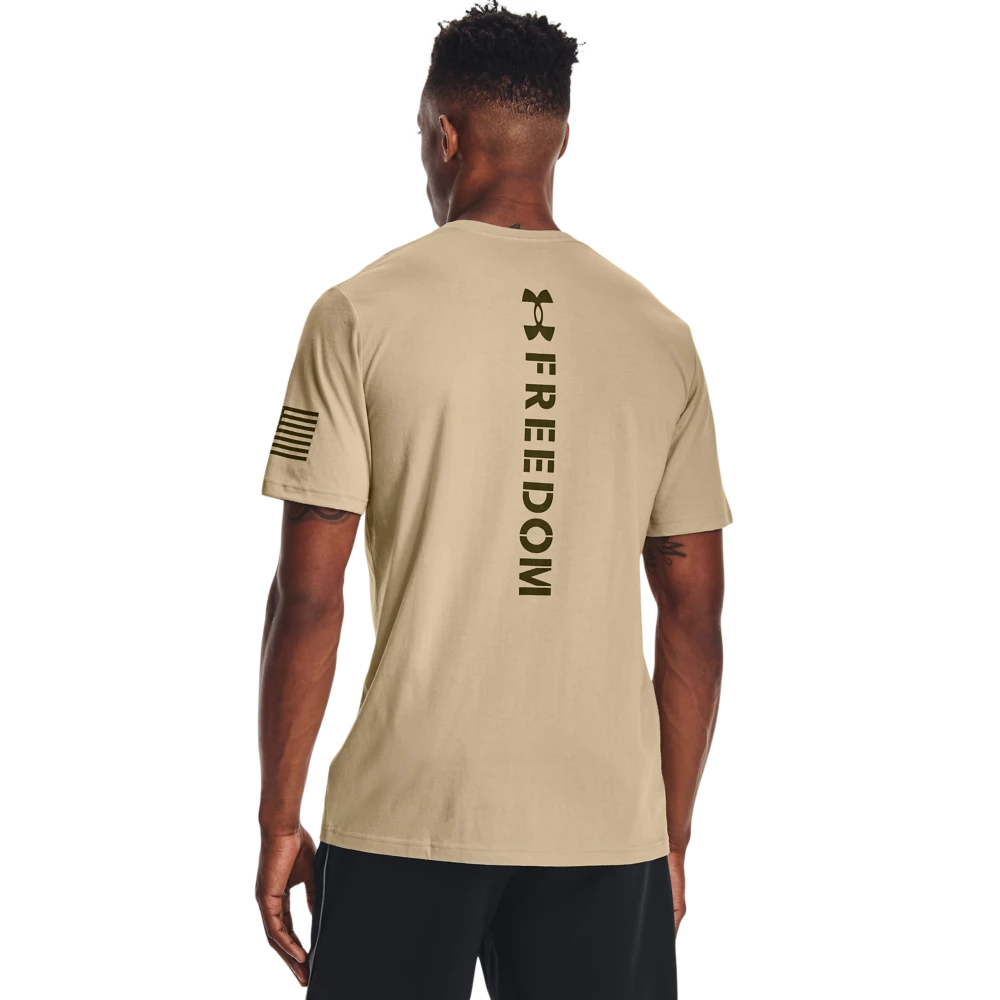 'Under Armour' Men's New Freedom Spine T-Shirt - Desert Sand 'Under Armour' Men's New Freedom Spine T-Shirt - Desert Sand -Outdoor Clothing Store s7.V5 1370821
