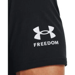 'Under Armour' Men's New Freedom BFL T-Shirt - Black / White -Outdoor Clothing Store s7.V5 1370824 001 COLLAR 1024x1024@2x