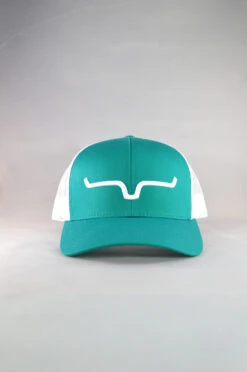 'Kimes Ranch' Men's Weekly Trucker Cap - Teal / White